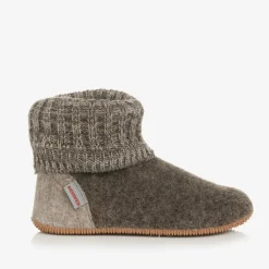 Giesswein Slippers|Slippers*Brown Felted Wool Slippers