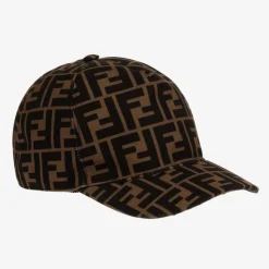 Fendi Hats*Brown FF Logo Cap
