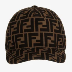 Fendi Hats*Brown FF Logo Cap