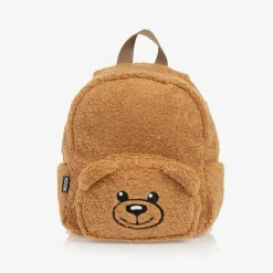 Moschino Baby Bags*Brown Fleece Teddy Bear Backpack (25cm)