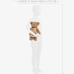 Powell Craft Toys*Brown Floral Dress Teddy Bear (34cm)