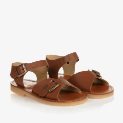 Young Soles Sandals|Sandals*Brown Leather Buckle Sandals