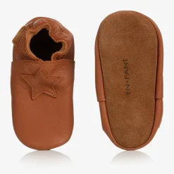 EN FANT Slippers|Slippers*Brown Leather Star Slippers