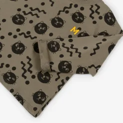 Mini Rodini Tops*Brown Organic Cotton Cats Top