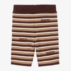 Gucci Shorts|Shorts*Brown Stripe Knitted Wool Baby Shorts