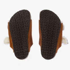 Birkenstock Sandals*Brown Suede & Shearling Sandals