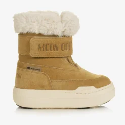 Moon Boot Boots|Boots*Brown Suede Leather Velcro Boots