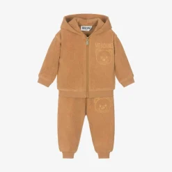 Moschino Baby Tracksuits|Tracksuits*Brown Teddy Bear Fleece Tracksuit