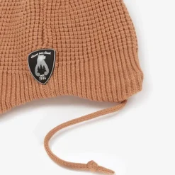 Deux par Deux Hats|Hats*Brown Viscose Knit Bear Hat