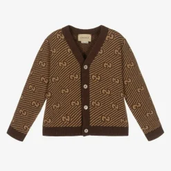 Gucci Tops*Brown Wool GG Baby Cardigan