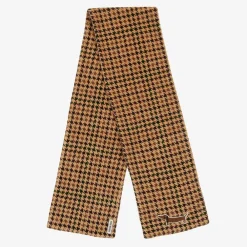 Mini Rodini Scarves|Scarves*Dark Beige Houndstooth Velour Scarf