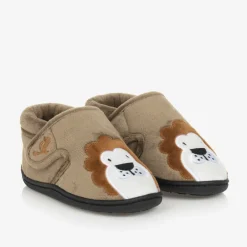 Chipmunks Slippers|Slippers*Dark Beige Velcro Lion Slippers