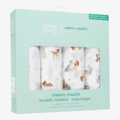 aden + anais Sleeping Accessories*Disney White Muslin Swaddles (4 Pack)