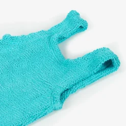 Hunza G Swimwear*Girls Blue Crinkle Swimsuit Aqua