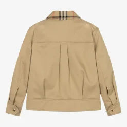 Burberry Coats & Jackets*Girls Beige & Check Gabardine Jacket