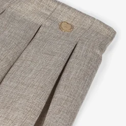 Le Chic Shorts*Girls Beige & Gold Pleated Shorts