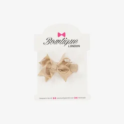 Bowtique London Hair Accessories*Girls Beige Bow Hair Clip (4cm)