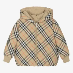 Burberry Coats & Jackets*Girls Beige Check Reversible Down Jacket