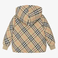 Burberry Coats & Jackets*Girls Beige Check Reversible Down Jacket