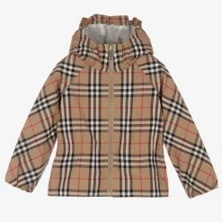 Burberry Coats & Jackets*Girls Beige Checked Jacket