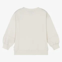 EA7 Emporio Armani Tops*Girls Beige Cotton EA7 Logo Sweatshirt