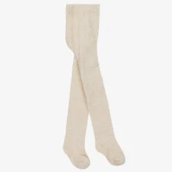Mayoral Tights|Tights*Girls Beige Cotton Glitter Tights