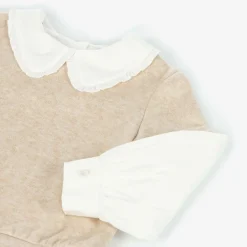 Lapin House Tops*Girls Beige Cotton Layered Sweatshirt
