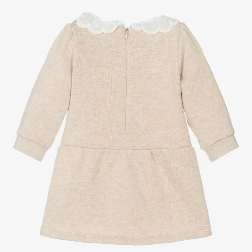 Chloé Dresses*Girls Beige Cotton Sweatshirt Dress