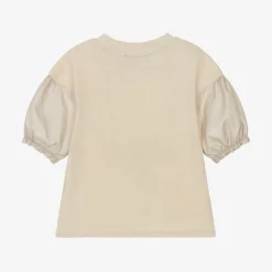 Emporio Armani Tops*Girls Beige Cotton T-Shirt