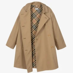 Burberry Coats & Jackets*Girls Beige Cotton Twill Coat