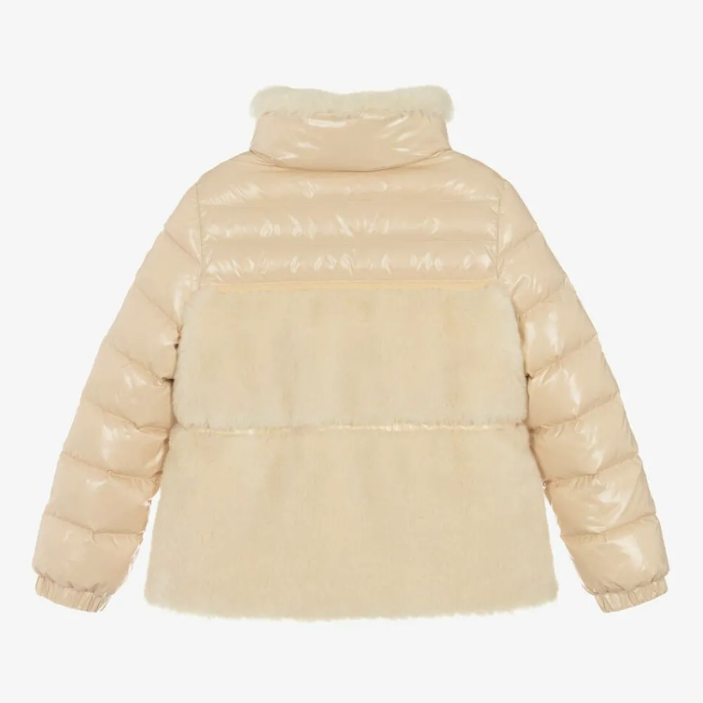 Moncler Enfant Coats & Jackets*Girls Beige Down Padded Amabay Jacket