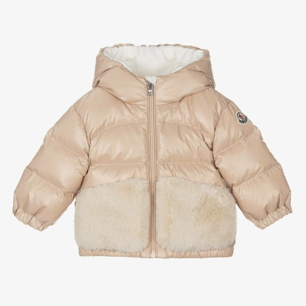 Moncler Enfant Coats & Jackets*Girls Beige Down Padded Bluma Coat