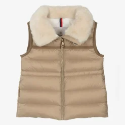 Moncler Enfant Coats & Jackets*Girls Beige Down-Padded Elisheba Gilet