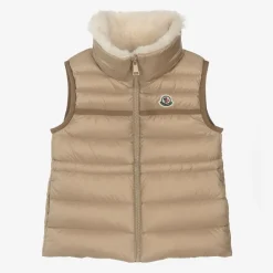 Moncler Enfant Coats & Jackets*Girls Beige Down-Padded Elisheba Gilet