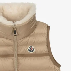Moncler Enfant Coats & Jackets*Girls Beige Down-Padded Elisheba Gilet