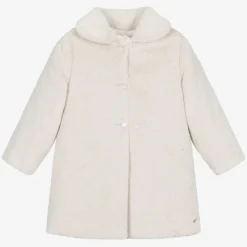 Paz Rodríguez Coats & Jackets*Girls Beige Faux Fur Coat