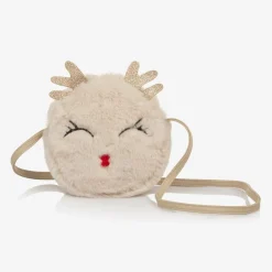 NAME IT Bags*Girls Beige Faux Fur Deer Bag (14cm)