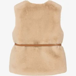 Mayoral Coats & Jackets*Girls Beige Faux Fur Gilet
