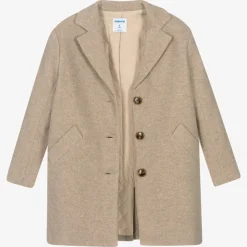 Mayoral Coats & Jackets*Girls Beige Felted Coat