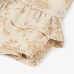 Le Chic Skirts*Girls Beige Floral Crêpe Chiffon Skirt