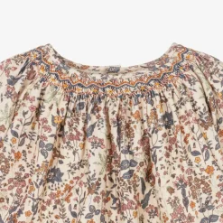 Bonpoint Dresses*Girls Beige Floral Needlecord Dress