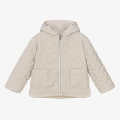 Mayoral Coats & Jackets*Girls Beige Floral Quilted Jacket