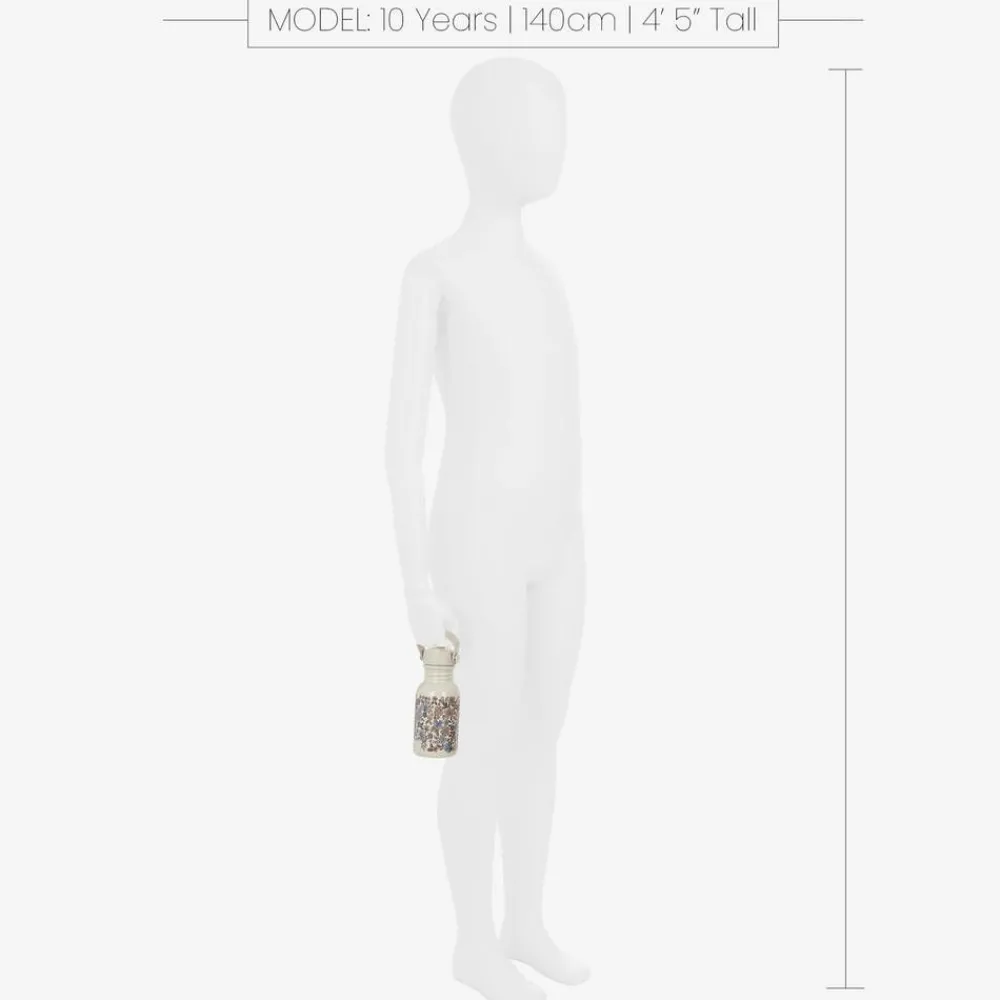 Elodie Lunch Accessories*Girls Beige Floral Water Bottle (16cm)
