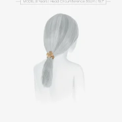 David Charles Hair Accessories*Girls Beige Flower Hair Elastic (4cm)