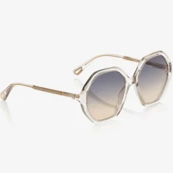 Chloé Clothing Accessories*Girls Beige Hexagonal Sunglasses
