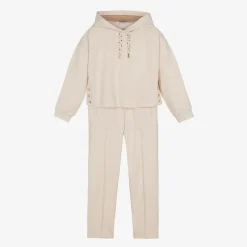 Mayoral Tracksuits*Girls Beige Hooded Tracksuit