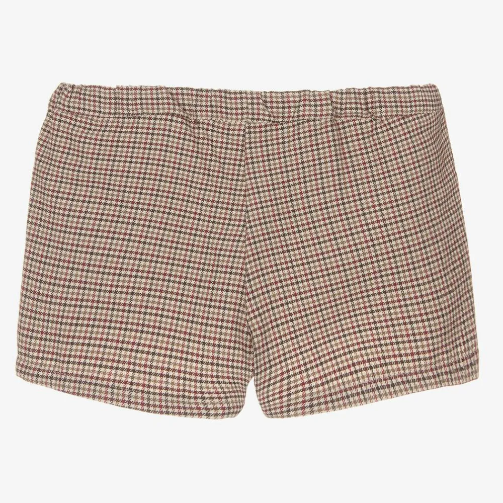 Dr. Kid Shorts*Girls Beige Houndstooth Shorts