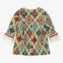 Miranda Dresses*Girls Beige Jacquard Dress