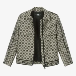 KARL LAGERFELD KIDS Coats & Jackets*Girls Beige KL Monogram Jacket