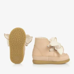 Donsje First Walkers|First Walkers*Girls Beige Leather Bow First Walker Boots